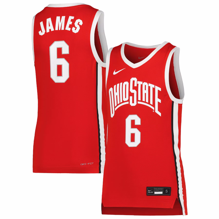 LeBron James Ohio State Buckeyes Nike Youth Replica Basketball Jersey - Scarlet - Vujersey Los Angeles Rams
