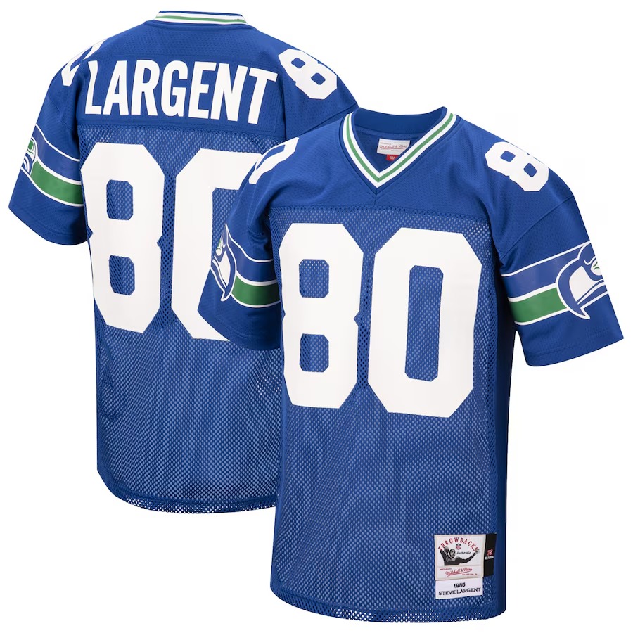Men's Seattle Seahawks 1985 Steve Largent Mitchell & Ness Royal Authentic Throwback Retired Player Jersey - Vujersey Los Angeles Rams