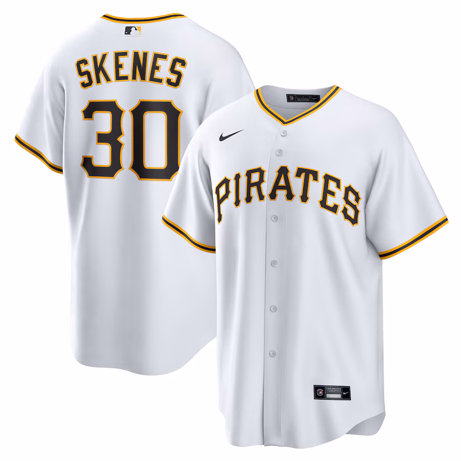 Men's Pittsburgh Pirates Paul Skenes Nike White Home Replica Player Jersey - Vujersey Los Angeles Rams