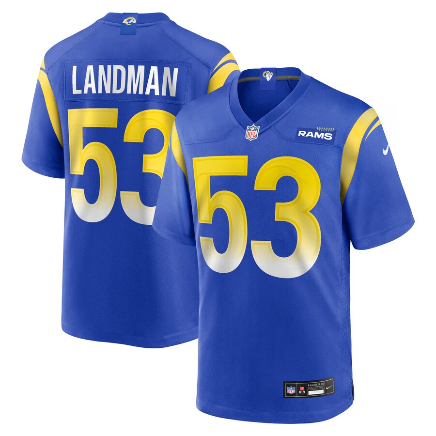 Men's Los Angeles Rams Nate Landman Nike Royal Team Game Jersey - Vujersey Los Angeles Rams