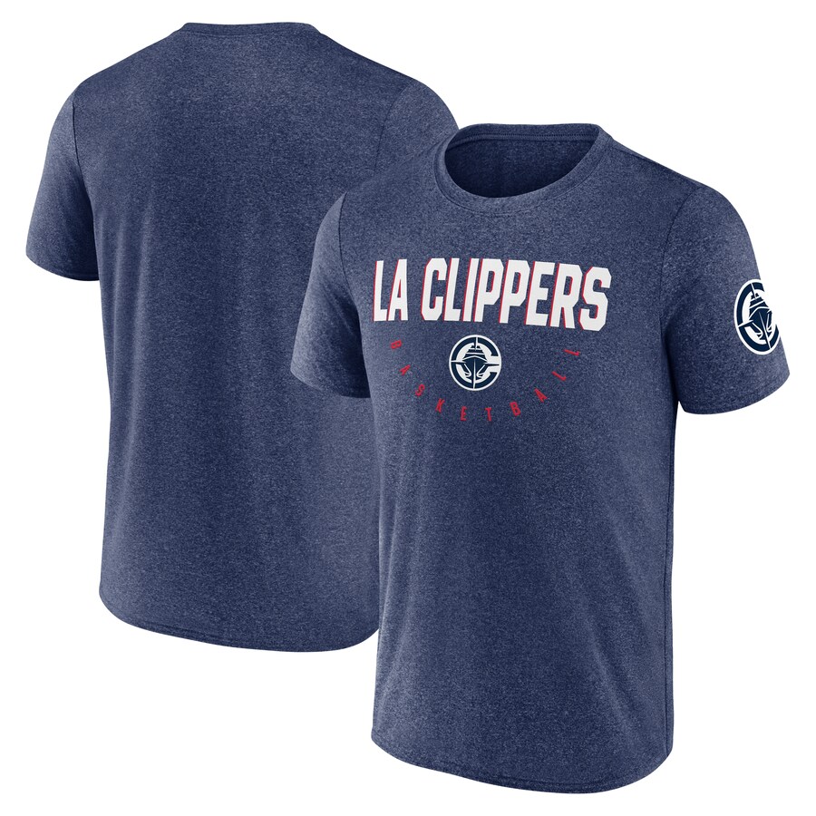 Men's LA Clippers Heather Navy Block Practice Performance T-Shirt - Vujersey Los Angeles Rams