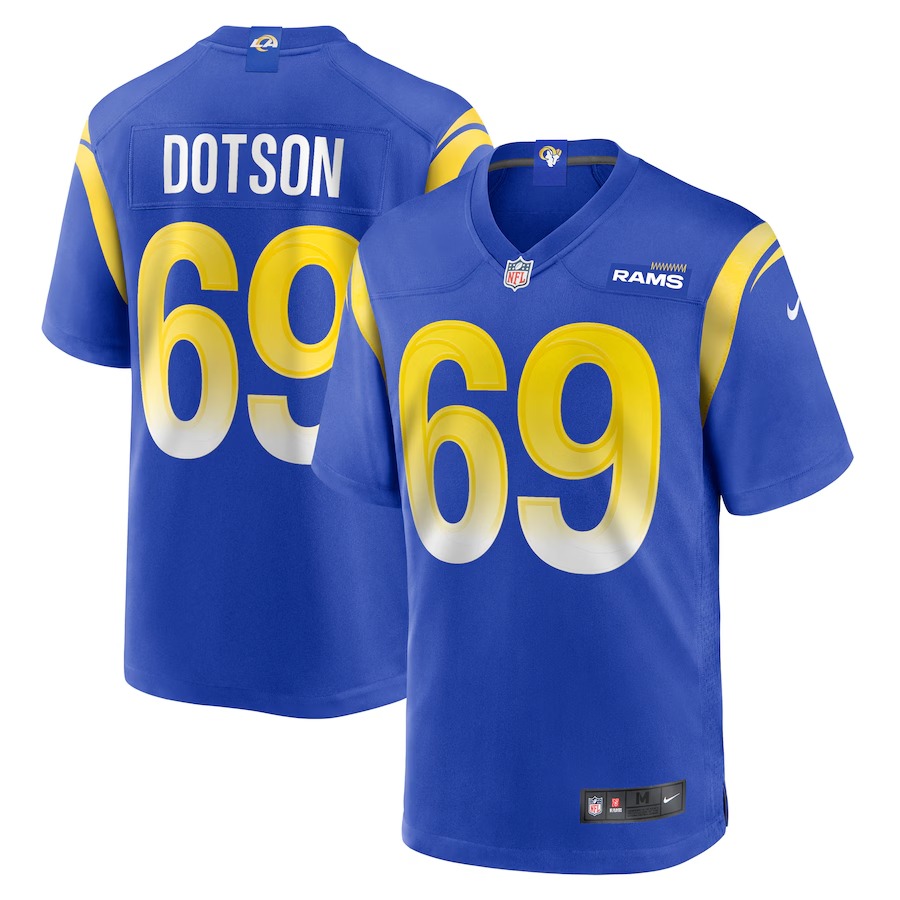 Men's Los Angeles Rams Kevin Dotson Nike  Royal  Game Jersey - Vujersey Los Angeles Rams