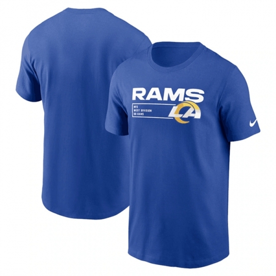 Men's Los Angeles Rams Blue Division Essential T Shirt - Vujersey Los Angeles Rams