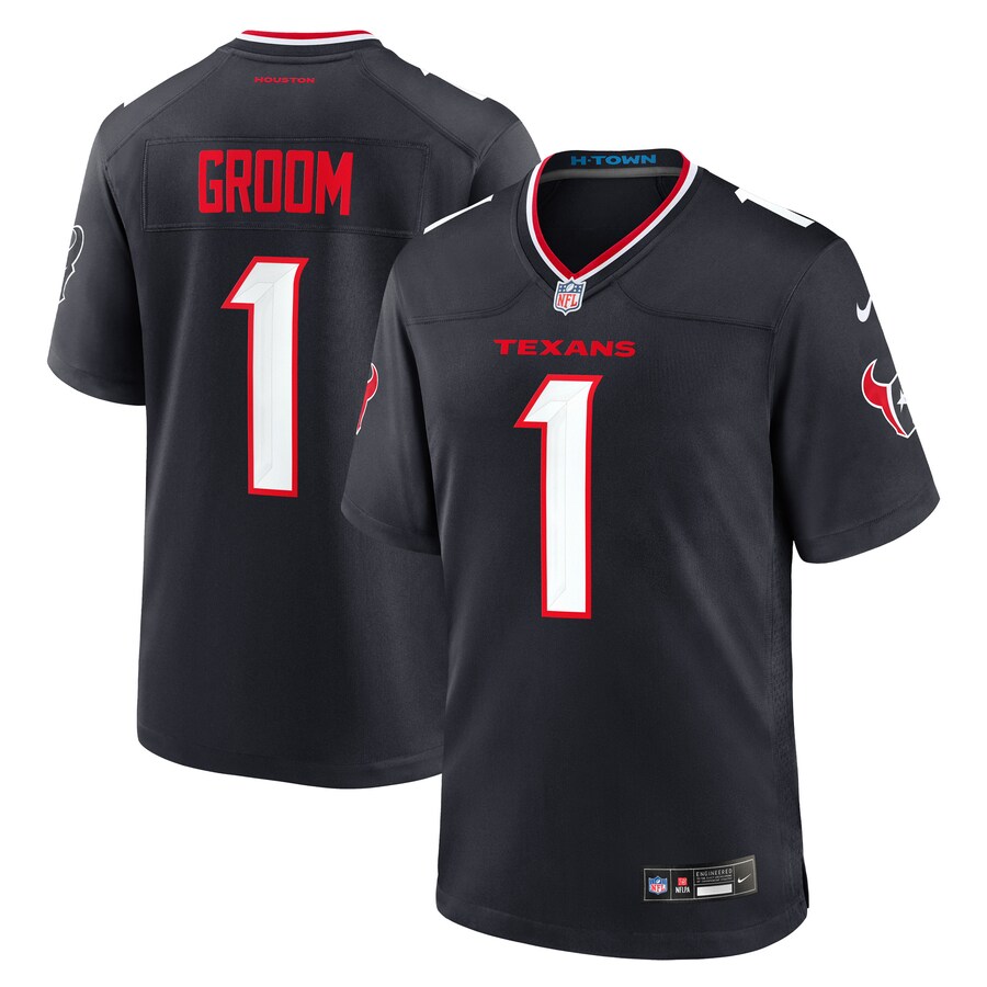 Men's Houston Texans Number 1 Groom Nike Navy Game Jersey - Vujersey Los Angeles Rams