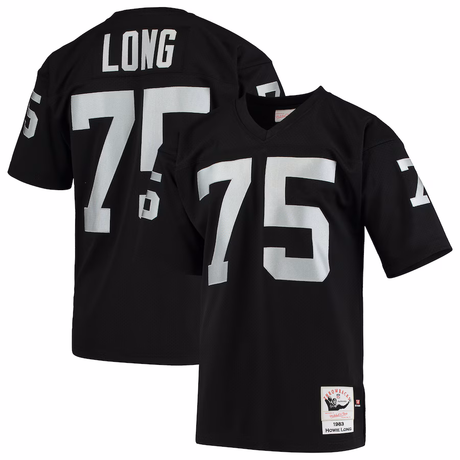 Men's Las Vegas Raiders 1983 Howie Long Mitchell & Ness Black Authentic Throwback Retired Player Jersey - Vujersey Los Angeles Rams
