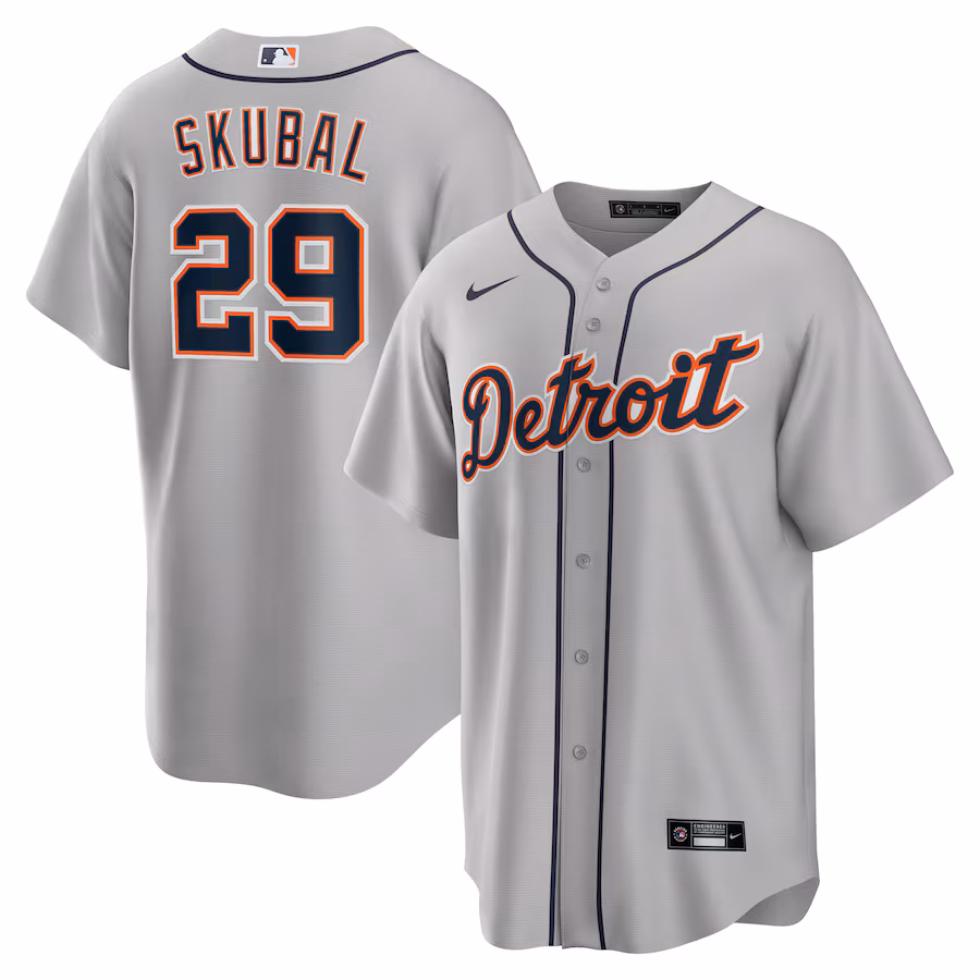 Men's Detroit Tigers Tarik Skubal Nike Gray Road Replica Jersey - Vujersey Los Angeles Rams