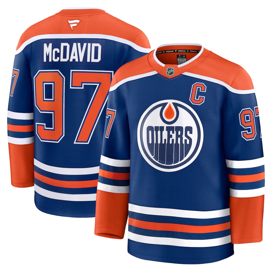 Men's Edmonton Oilers Connor McDavid Fanatics Royal Home Premium Jersey - Vujersey Los Angeles Rams