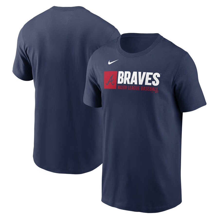 Men's Atlanta Braves Nike Navy Team Block T-Shirt - Vujersey Los Angeles Rams