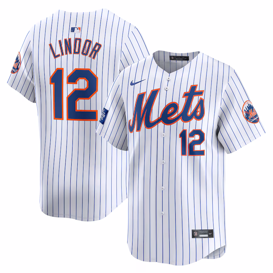 Men's New York Mets Francisco Lindor Nike White 2024 MLB World Tour London Series Home Limited Player Jersey - Vujersey Los Angeles Rams