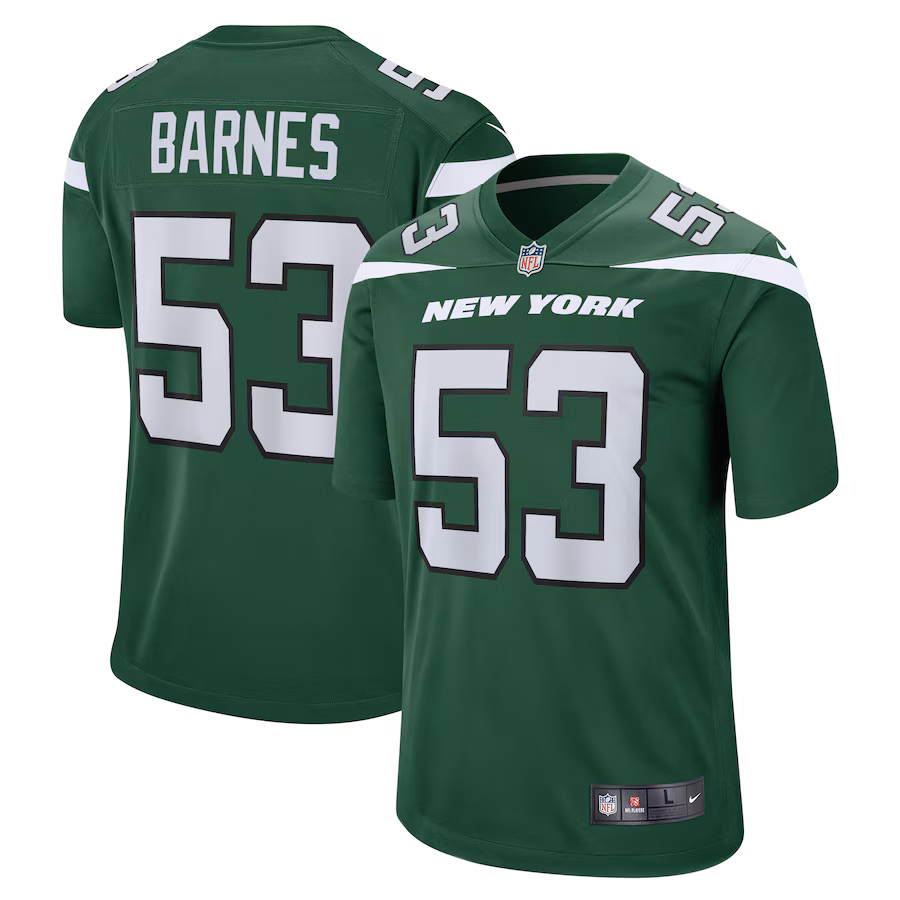 Men's New York Jets Zaire Barnes Nike Gotham Green  Game Jersey - Vujersey Los Angeles Rams