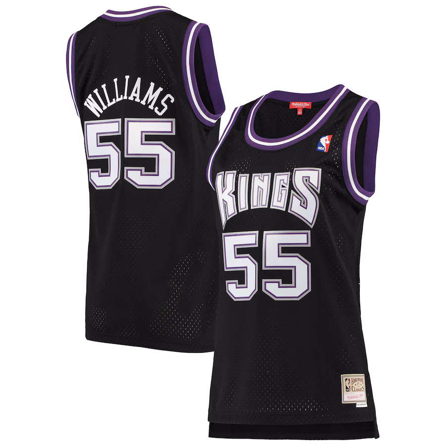 Women's Sacramento Kings Jason Williams Mitchell & Ness Black 2000/01 Hardwood Classics Swingman Jersey - Vujersey Los Angeles Rams