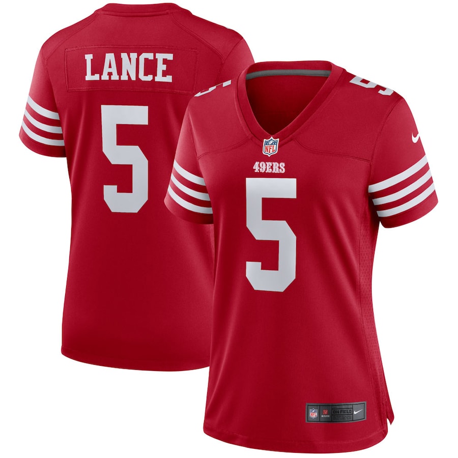 Women's San Francisco 49ers Trey Lance Nike Scarlet Player Jersey - Vujersey Los Angeles Rams