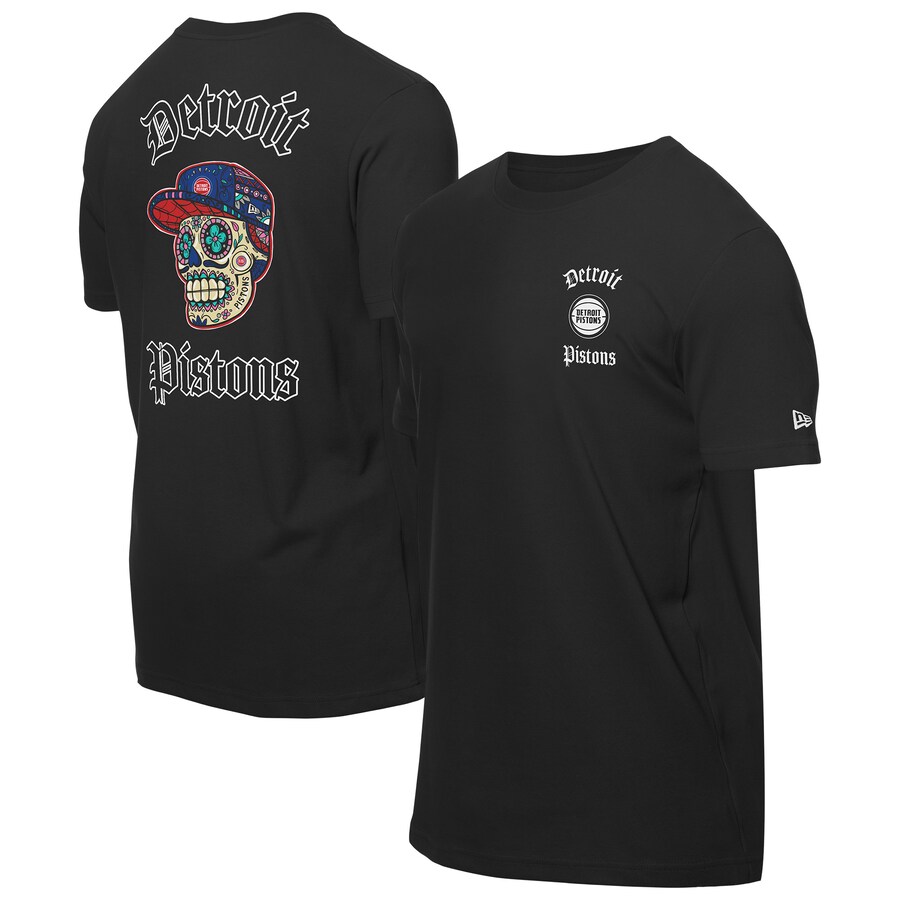 Men's Detroit Pistons New Era Black Sugar Skulls T-Shirt - Vujersey Los Angeles Rams