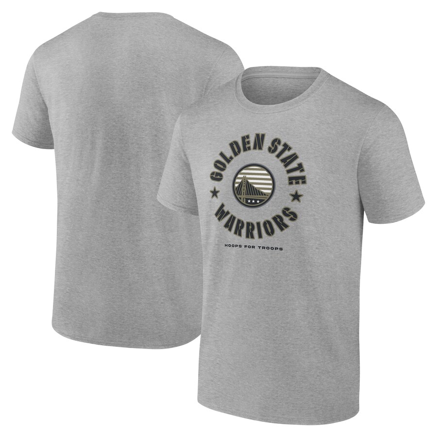 Men's Golden State Warriors Heather Gray Hoops for Troops T-Shirt - Vujersey Los Angeles Rams