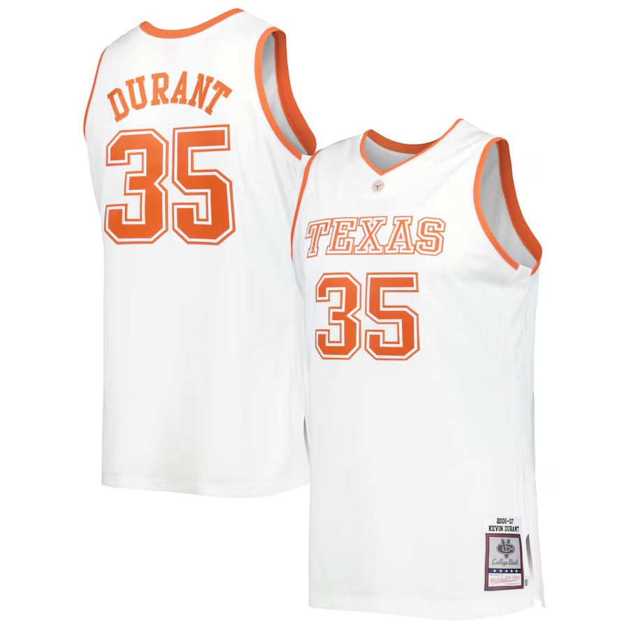 Kevin Durant Texas Longhorns Mitchell & Ness 2006/07 Throwback Jersey - White - Vujersey Los Angeles Rams
