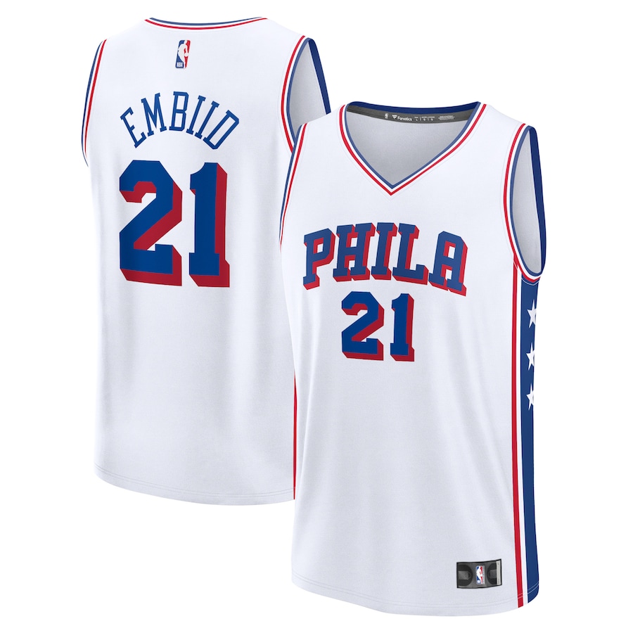 Men's Philadelphia 76ers Joel Embiid Fanatics White Fast Break Replica Jersey - Association Edition - Vujersey Los Angeles Rams
