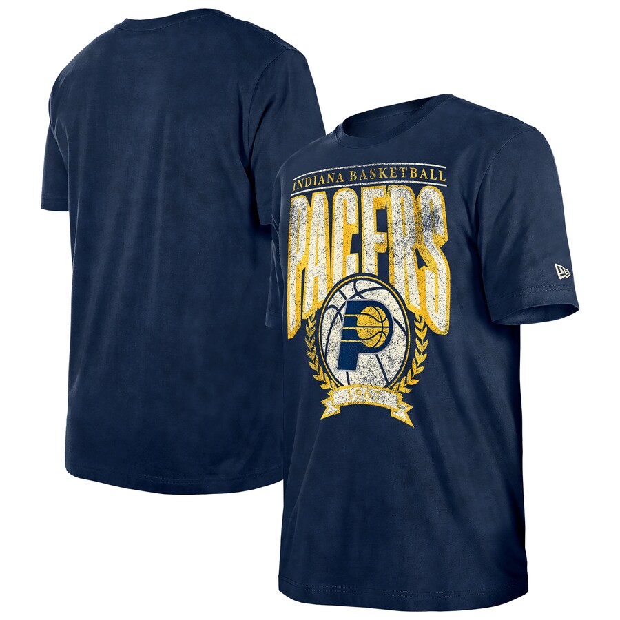 Men's Indiana Pacers  New Era Navy Hardwood Classics Oversized Boxy Mineral Wash T-Shirt - Vujersey Los Angeles Rams