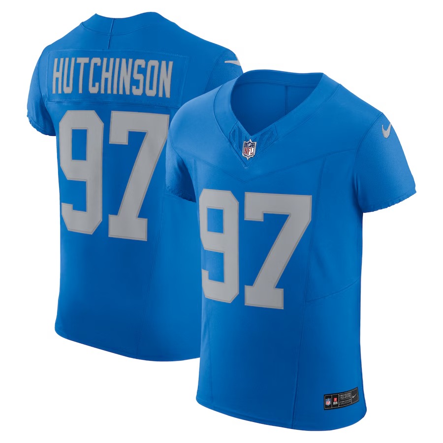 Men's Detroit Lions Aidan Hutchinson Nike Blue Alternate Vapor F.U.S.E. Elite Jersey - Vujersey Los Angeles Rams
