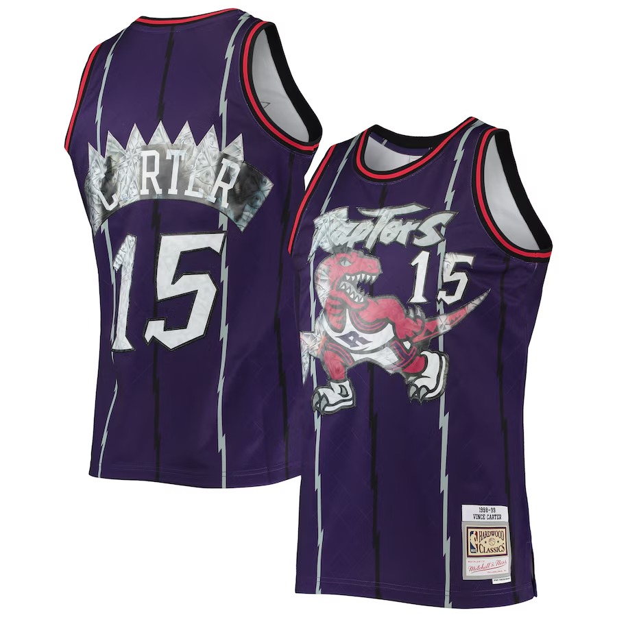 Men's Toronto Raptors Vince Carter Mitchell & Ness Purple 1998/99 Hardwood Classics NBA 75th Anniversary Diamond Swingman Jersey - Vujersey Los Angeles Rams