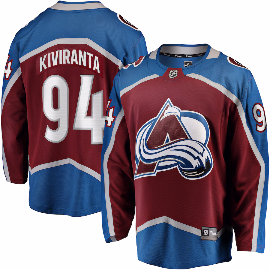 Men's Colorado Avalanche Joel Kiviranta Fanatics Maroon Home Premier Breakaway Player Jersey - Vujersey Los Angeles Rams