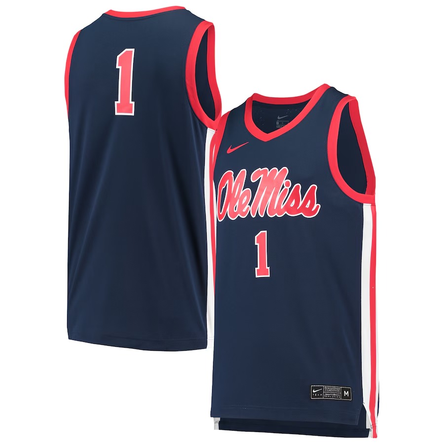 Men's Nike #1 Navy Ole Miss Rebels Replica Basketball Jersey - Vujersey Los Angeles Rams