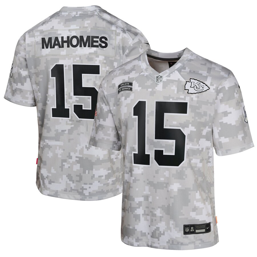Youth Kansas City Chiefs Patrick Mahomes Nike Arctic Camo 2024 Salute to Service Game Jersey - Vujersey Los Angeles Rams