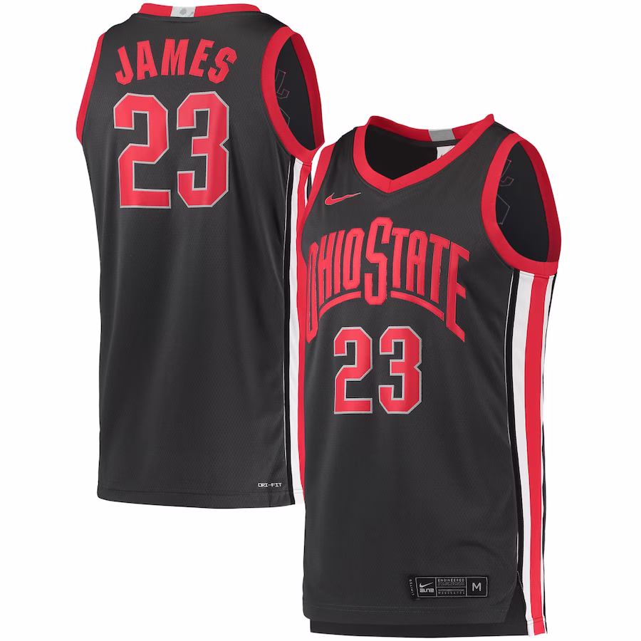 LeBron James Ohio State Buckeyes Nike Limited Basketball Jersey - Charcoal - Vujersey Los Angeles Rams