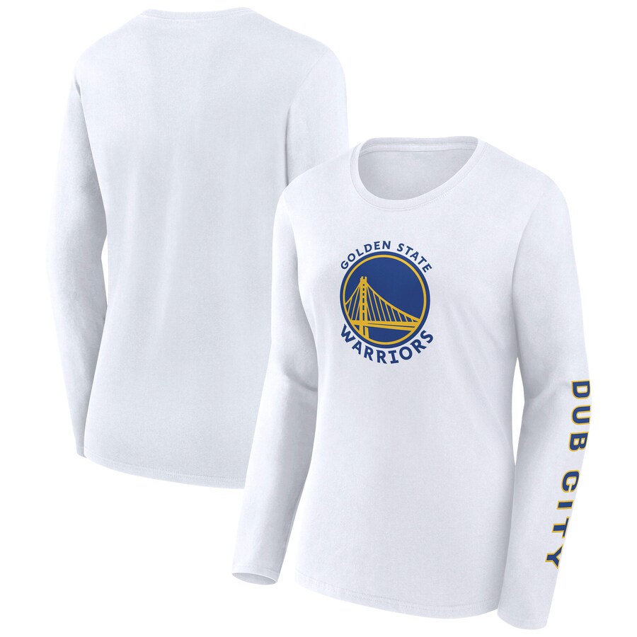 Women's Golden State Warriors Fanatics White Long Sleeve T-Shirt - Vujersey Los Angeles Rams