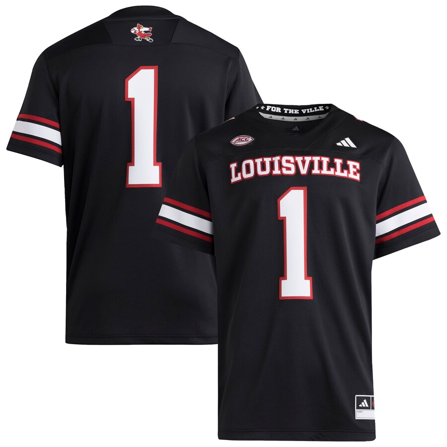 Men's adidas #1 Black Louisville Cardinals Premier Strategy Jersey - Vujersey Los Angeles Rams