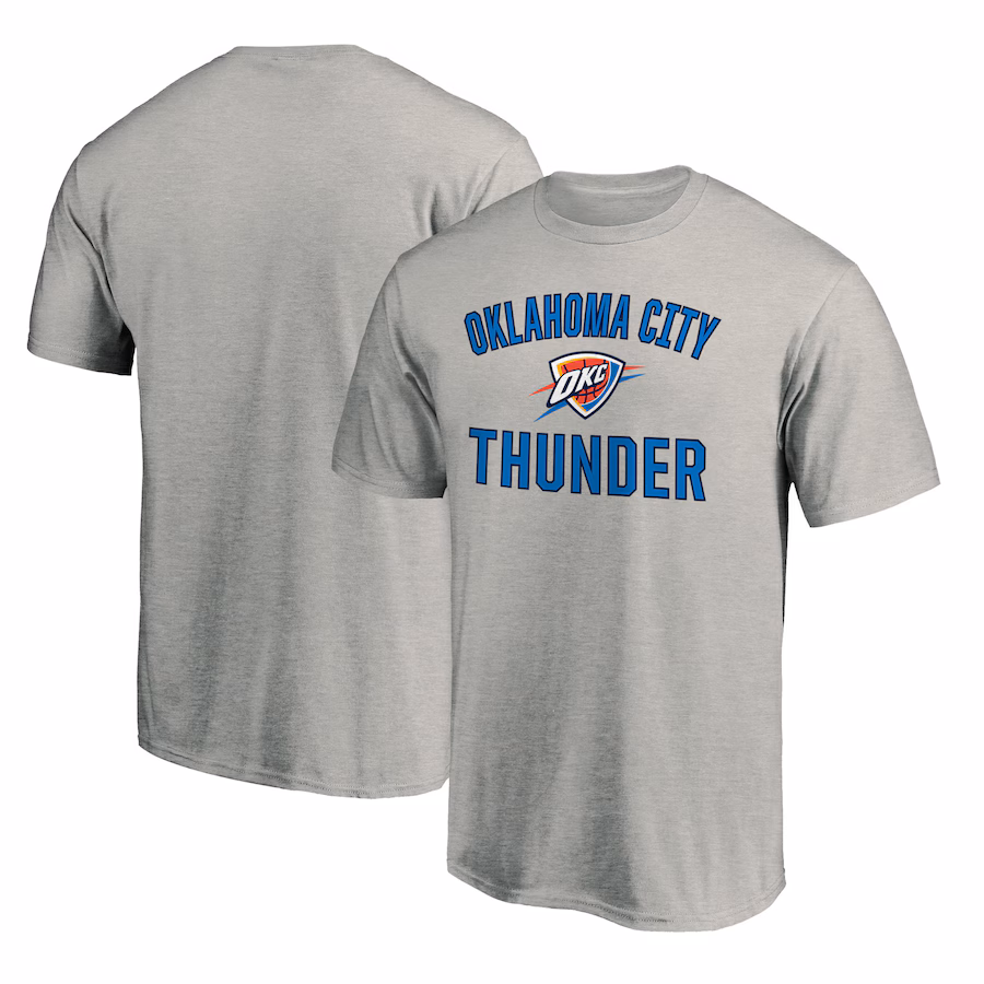 Men's Oklahoma City Thunder  Heather Gray Victory Arch T-Shirt - Vujersey Los Angeles Rams
