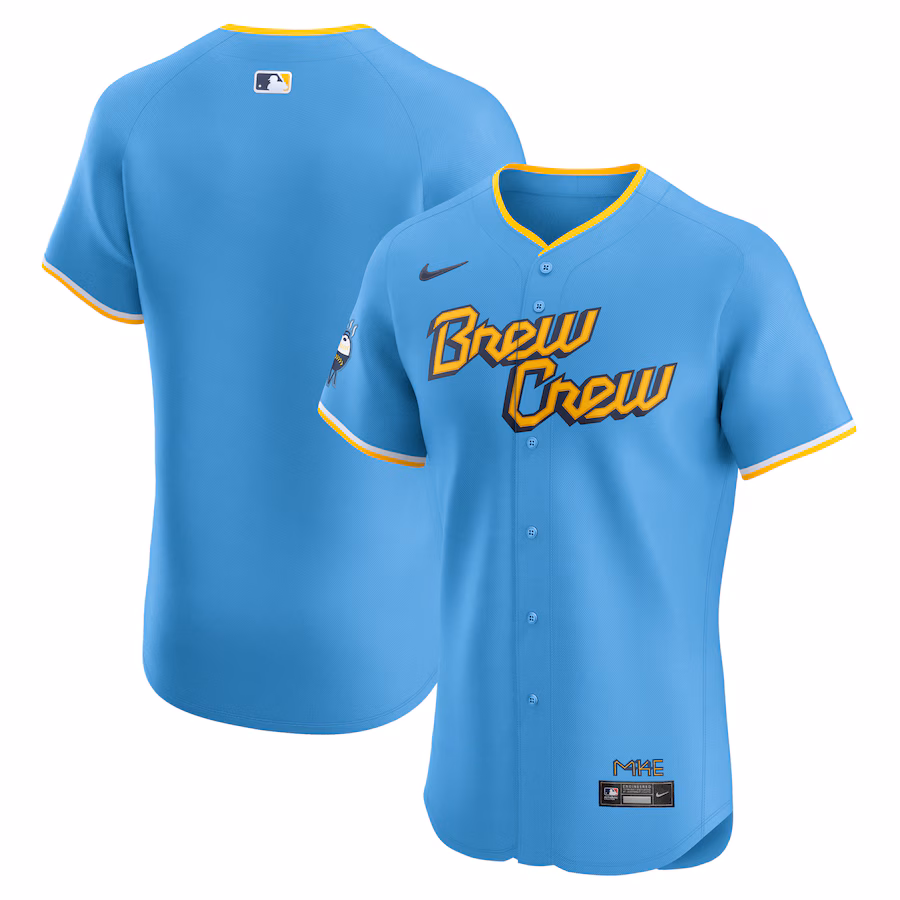 Men's Milwaukee Brewers  Nike Powder Blue City Connect Elite Jersey - Vujersey Los Angeles Rams