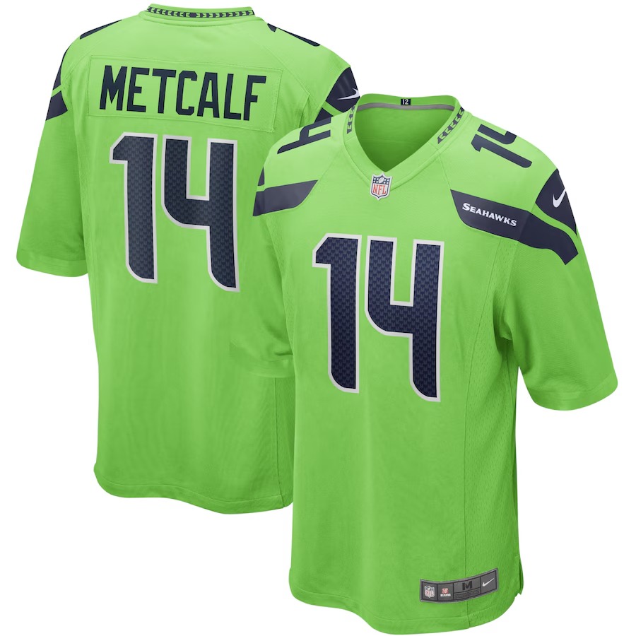Men's Seattle Seahawks DK Metcalf Nike Neon Green Game Jersey - Vujersey Los Angeles Rams