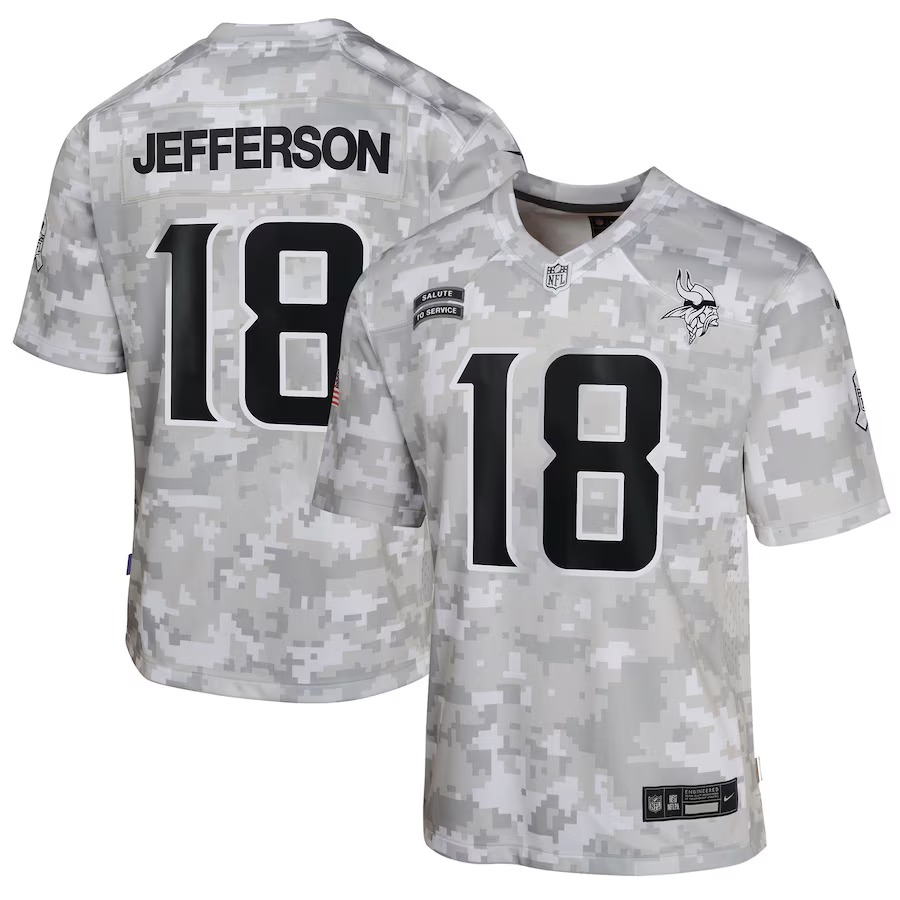 Youth Minnesota Vikings Justin Jefferson Nike Arctic Camo 2024 Salute to Service Game Jersey - Vujersey Los Angeles Rams