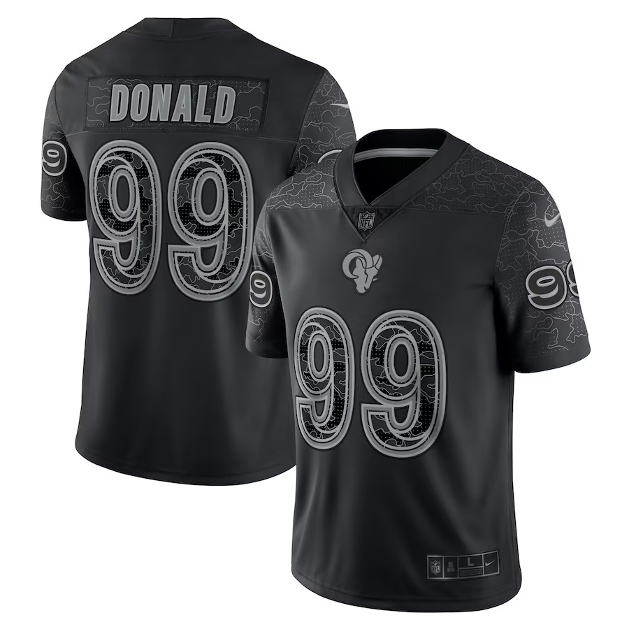 Men's Los Angeles Rams Aaron Donald Nike Black RFLCTV Limited Jersey - Vujersey Los Angeles Rams