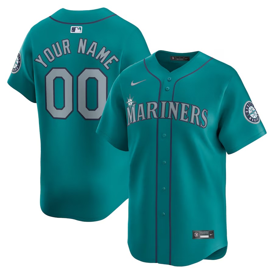 Men's Seattle Mariners  Nike Aqua  Alternate Limited Custom Jersey - Vujersey Los Angeles Rams