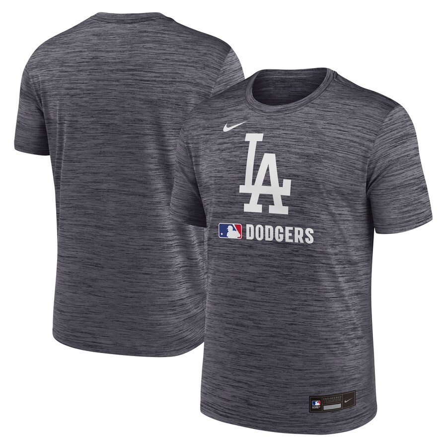 Men's Los Angeles Dodgers Nike Black Authentic Collection Velocity Performance Practice T-Shirt - Vujersey Los Angeles Rams