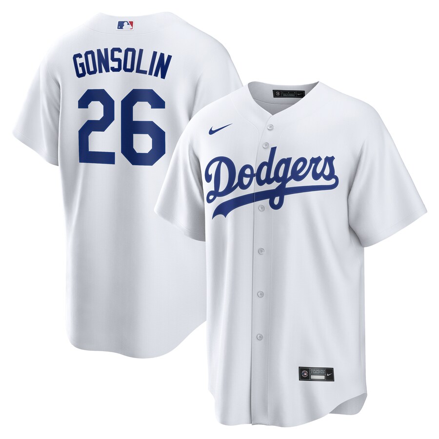 Men's Los Angeles Dodgers Tony Gonsolin Nike White Home Replica Jersey - Vujersey Los Angeles Rams