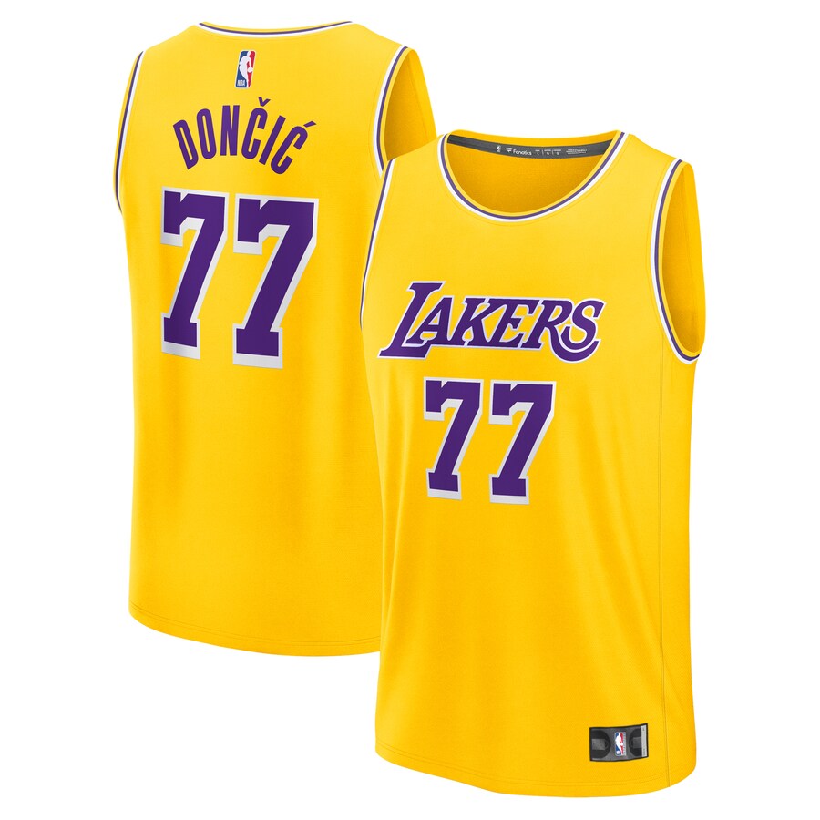 Men's Los Angeles Lakers Luka Dončić Fanatics Gold Fast Break Replica Player Jersey - Icon Edition - Vujersey Los Angeles Rams