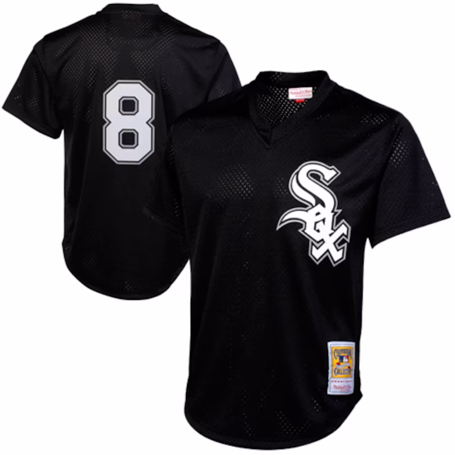Men's Chicago White Sox Bo Jackson Mitchell & Ness Black 1993 Authentic Cooperstown Collection Batting Practice Jersey - Vujersey Los Angeles Rams