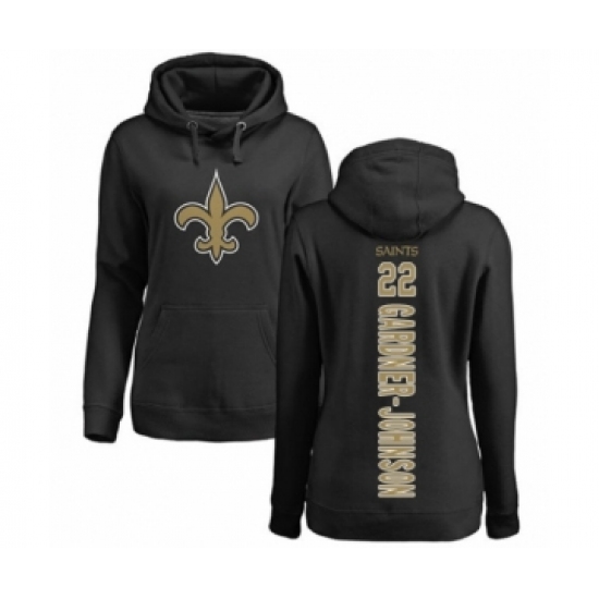 Football Women's New Orleans Saints #22 Chauncey Gardner-Johnson Black Backer Pullover Hoodie - Vujersey Los Angeles Rams