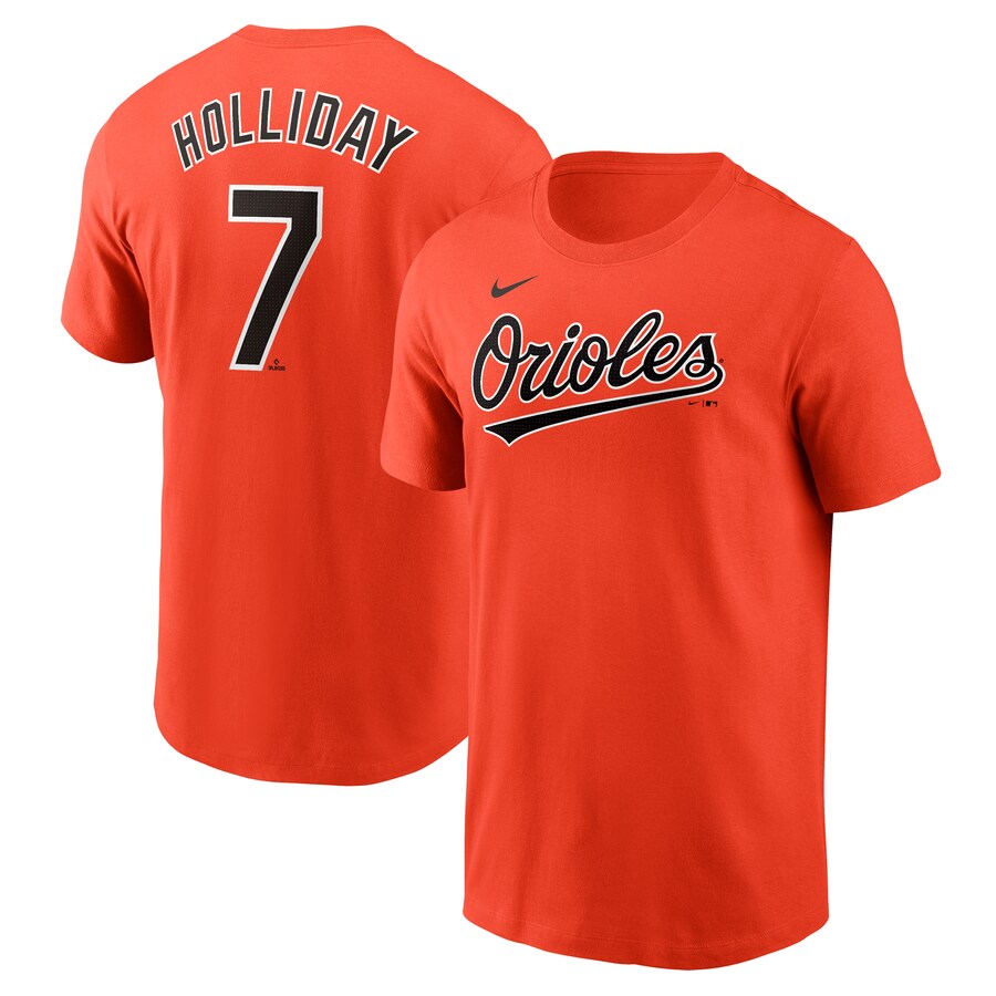 Men's Baltimore Orioles Jackson Holliday Nike Orange Fuse Name & Number T-Shirt - Vujersey Los Angeles Rams