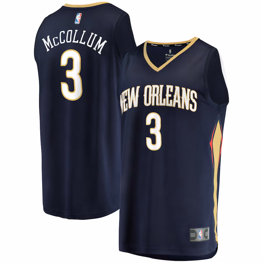 Men's New Orleans Pelicans C.J. McCollum Fanatics Navy Fast Break Replica Jersey - Icon Edition - Vujersey Los Angeles Rams