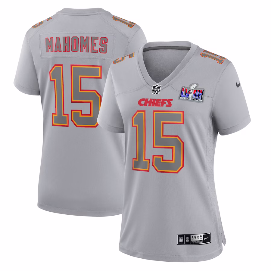 Women's Kansas City Chiefs Patrick Mahomes Nike Gray Super Bowl LVIII Atmosphere Fashion Game Jersey - Vujersey Los Angeles Rams