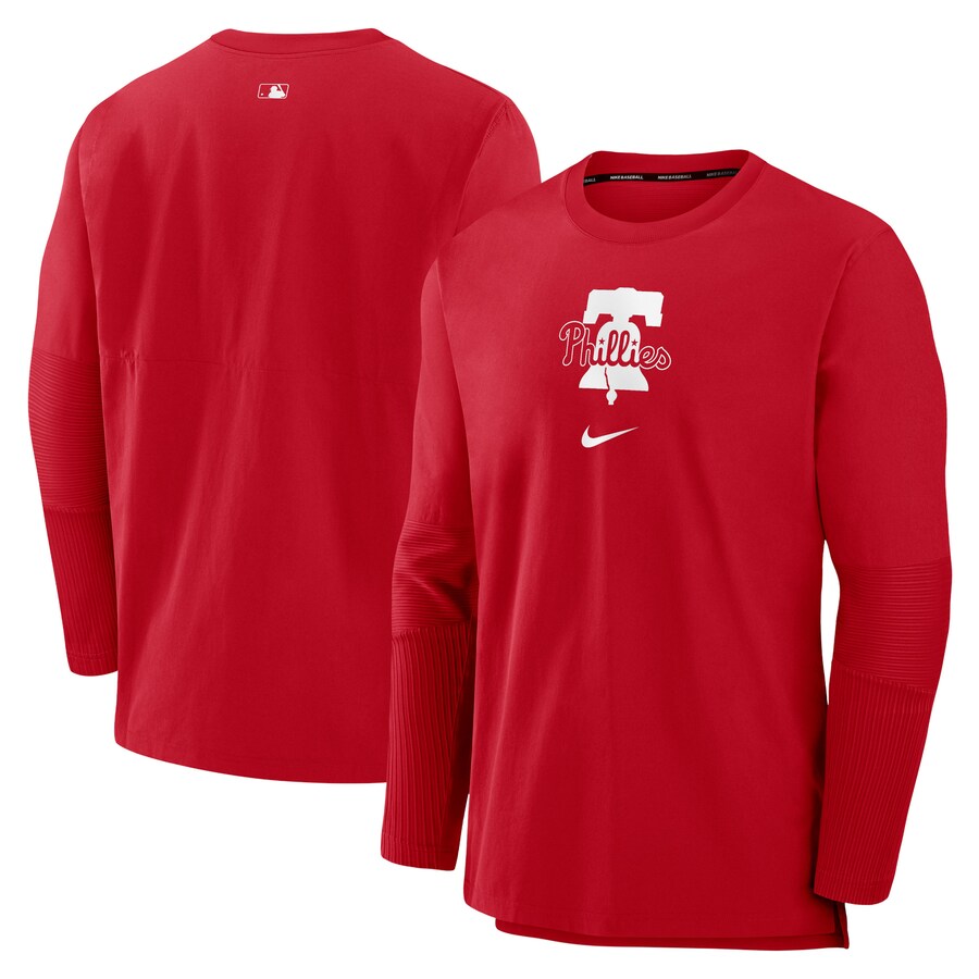 Men's Philadelphia Phillies Nike Red Authentic Collection Player Performance Pullover Sweatshirt - Vujersey Los Angeles Rams