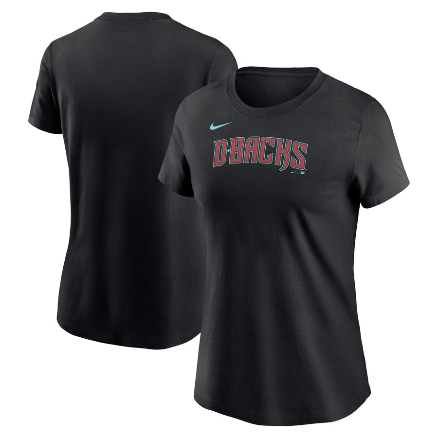 Women's Arizona Diamondbacks Nike Black Fuse Wordmark T-Shirt - Vujersey Los Angeles Rams