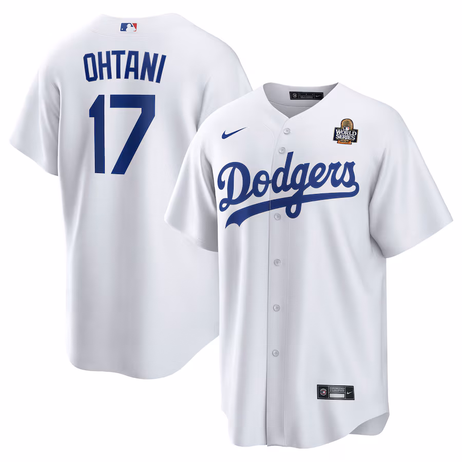 Men's Los Angeles Dodgers Shohei Ohtani Nike White 2024 World Series Home Replica Player Jersey - Vujersey Los Angeles Rams