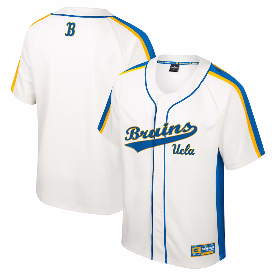 UCLA Bruins Colosseum Ruth Button-Up Baseball Jersey - Cream - Vujersey Los Angeles Rams
