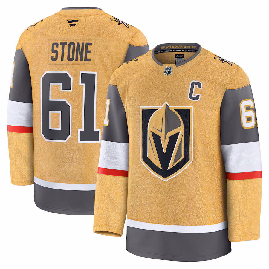 Men's Vegas Golden Knights Mark Stone Fanatics Gold Home Premium Jersey - Vujersey Los Angeles Rams
