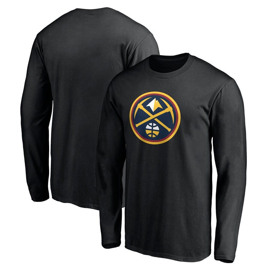 Men's Denver Nuggets Black Primary Team Logo Long Sleeve T-Shirt - Vujersey Los Angeles Rams