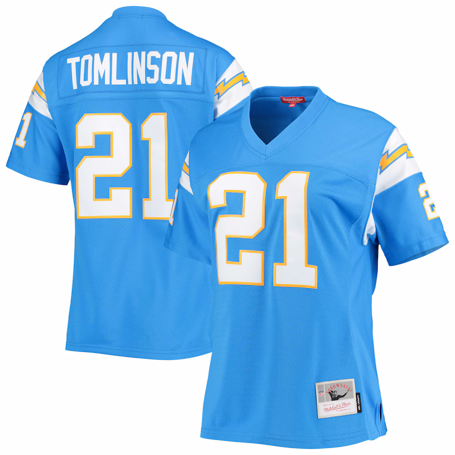 Women's Los Angeles Chargers LaDainian Tomlinson Mitchell & Ness Powder Blue Legacy Replica Player Jersey - Vujersey Los Angeles Rams